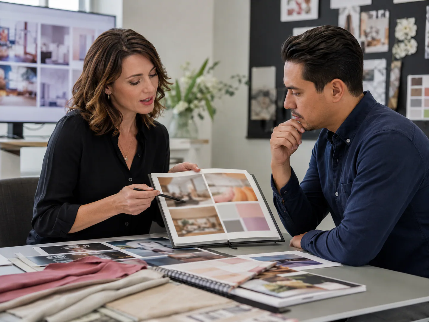 Owner reviewing files and administrative tasks