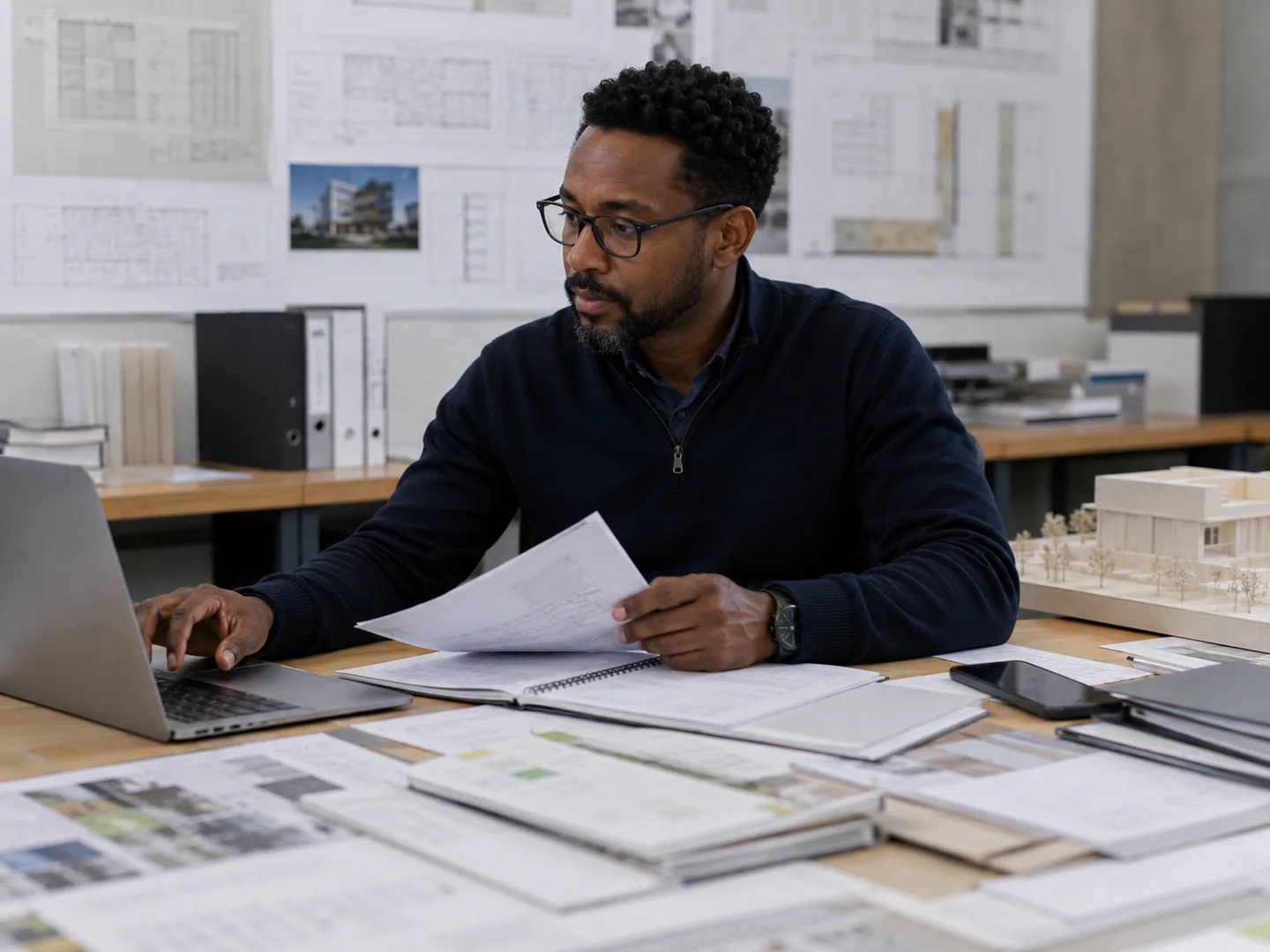 Professional organizing project materials, files, and next steps